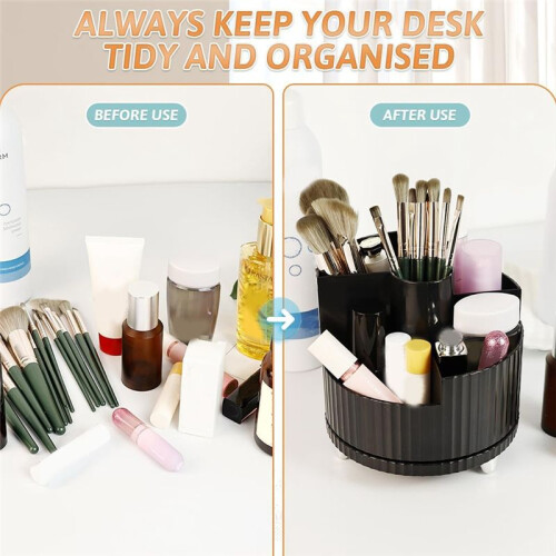 Makeup Brush Holder, 360 Rotating Makeup Organizer Makeup Brush Organizer Make  Brushes Cup Makeup Brushes Holder,B 1