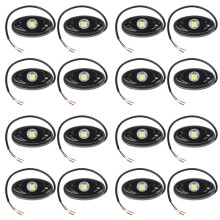 16 Pièces 9 LED Super Brillant Kit D'Éclairage Rock LED Étanche Lampe à Incandescence au Néon à LED pour Camion Hors Route Bateau Blanc