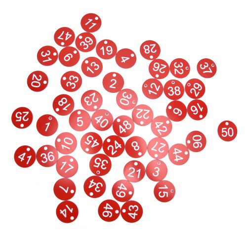 50 Pack Beekeeping Hole Labels Numbered Hive Tags Durable Plastic Red1-50 1