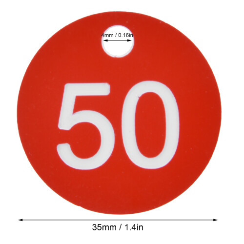 50 Pack Beekeeping Hole Labels Numbered Hive Tags Durable Plastic Red1-50 2
