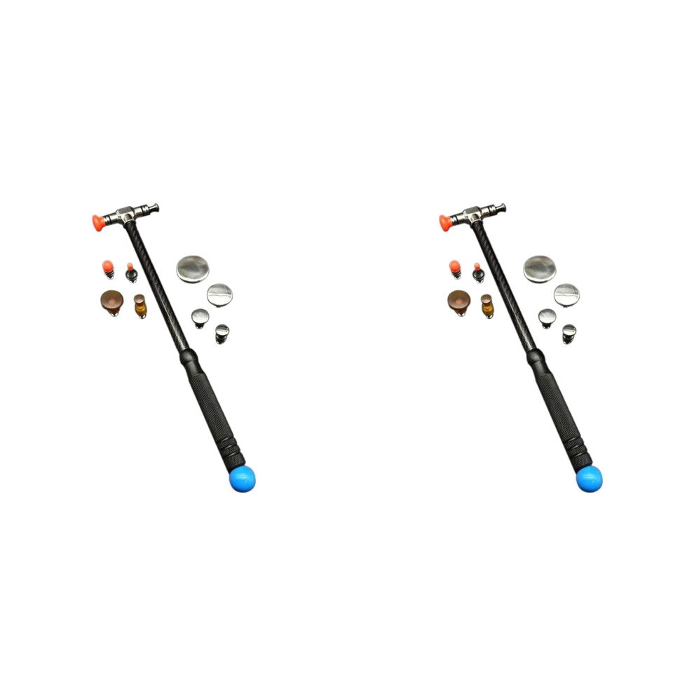 2X Car Dent Repair Hammer Body Repair Percussion Leveling Hammer Replaceable Traceless Repair Tool Carbon Fiber 6031612514108