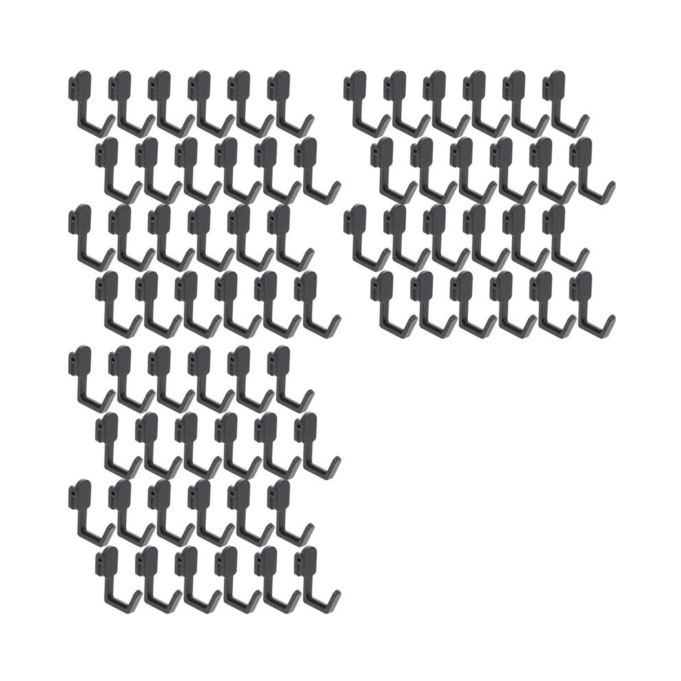72Pcs Pegboard Hooks J Shape Pegboard Hook Peg Board Tool Organizer Accessories, Black 6031337238839