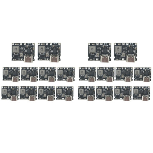20 Lithium Li-Ion 18650 3.7V 4.2V Battery Charger Board Type-C 2A Battery Fast Charge Module - Step  Boost Module