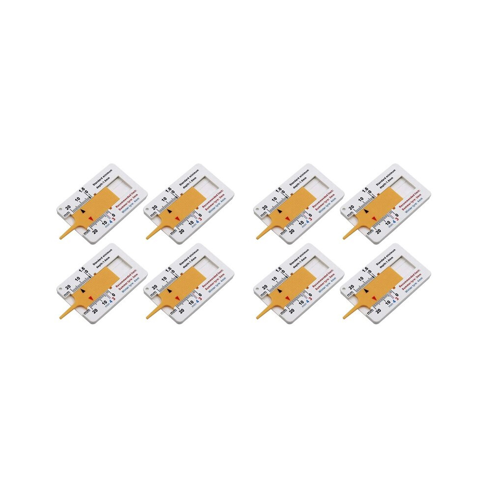 8Pcs Tyre Tread Depthometer 0-20Mm Auto Car Tyre Tread Depth Gauge Caliper Tire Ruler Vernier Depth Indicator 6032985062630