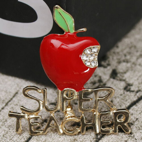 Συμβατό με το Apple Super Teacher με ένθετη καρφίτσα Rhineston, δώρο για την ημέρα των δασκάλων 1