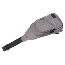 Herrenwasserfeste Brusttasche, lässige Umhängetasche, Polyester, Hellgrau, 15L