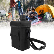 2L PVC Water Bottle with Waist Bag, Leakproof, 19x19x8cm Black