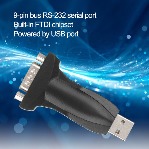 USB-zu-RS232-Konverter männlicher 9-Pin-Adapter mit FTDI-Chipsatz, schwarz 2