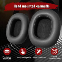 Replacement Ear Pads Cushions for Baseus H1S Headphones Soft Foam Earpads Comfortable over Ear Covers Black