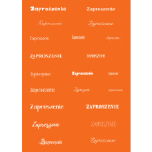 Papier do scrapbookingu – napis „Zaproszenie” - pomarańczowe tło