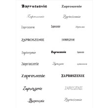 Papier do scrapbookingu – napis „Zaproszenie” - czarne