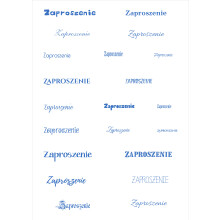 Papier do scrapbookingu – napis „Zaproszenie” - niebieskie