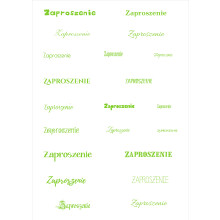 Papier do scrapbookingu – napis „Zaproszenie” - zielone