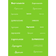 Papier do scrapbookingu – napis „Zaproszenie” - zielone tło