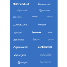 Papier do scrapbookingu – napis „Zaproszenie” - niebieskie tło
