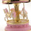 Vintage Carousel με άλογα και μουσική, κουρδιστό, μιούζικαλ, δώρα γενεθλίων, ροζ 8