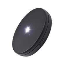 Elektrischer motorisierter 360 Drehteller für Schmuck & Uhren mit LED-Licht, 24,5 cm, Schwarz/Weiß