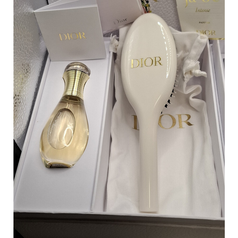 Dior White,Clear J'adore 40Ml Hair Mist & Luxury Hair Brush & Pouch Set - New