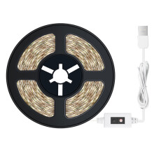 Waterproof USB LED Strip Light 1m-5m Stepless Dimmable Hand Sweep Sensor
