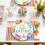 10Pcs Happy Easter Paper Plates, Bunny & Egg Design Disposable Dinnerware for Parties 4