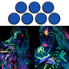 UV-Neon-Gesicht- & Körperfarbe auf Wasserbasis 30 g in 7 Farben für Kinder & Erwachsene