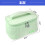 Polyurethane Leather Makeup Bag Green Large 4
