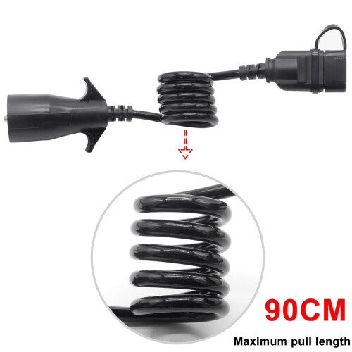 Trailer Adapter 7-Way to 4-Pin Flat with 3ft Wire 1