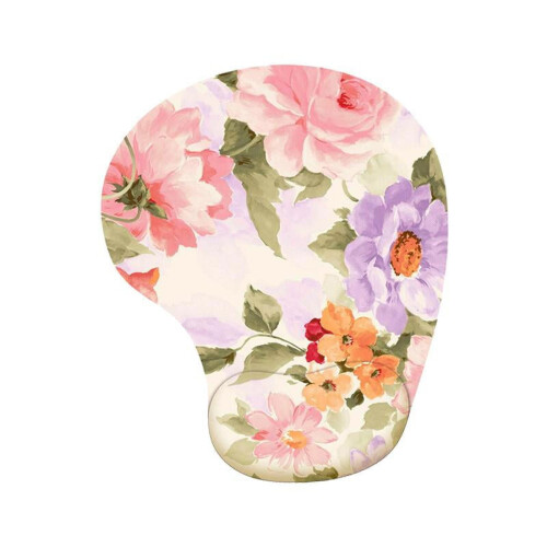Mousepad ergonômico com apoio para o pulso, feito de espuma viscoelástica de silicone, rosa. 1