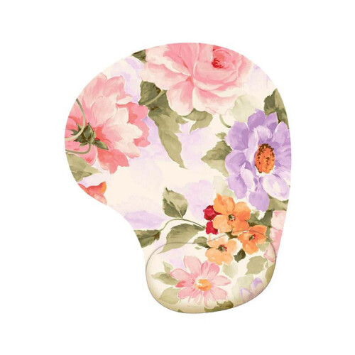 Mousepad ergonômico com apoio para o pulso, feito de espuma viscoelástica de silicone, rosa. 2