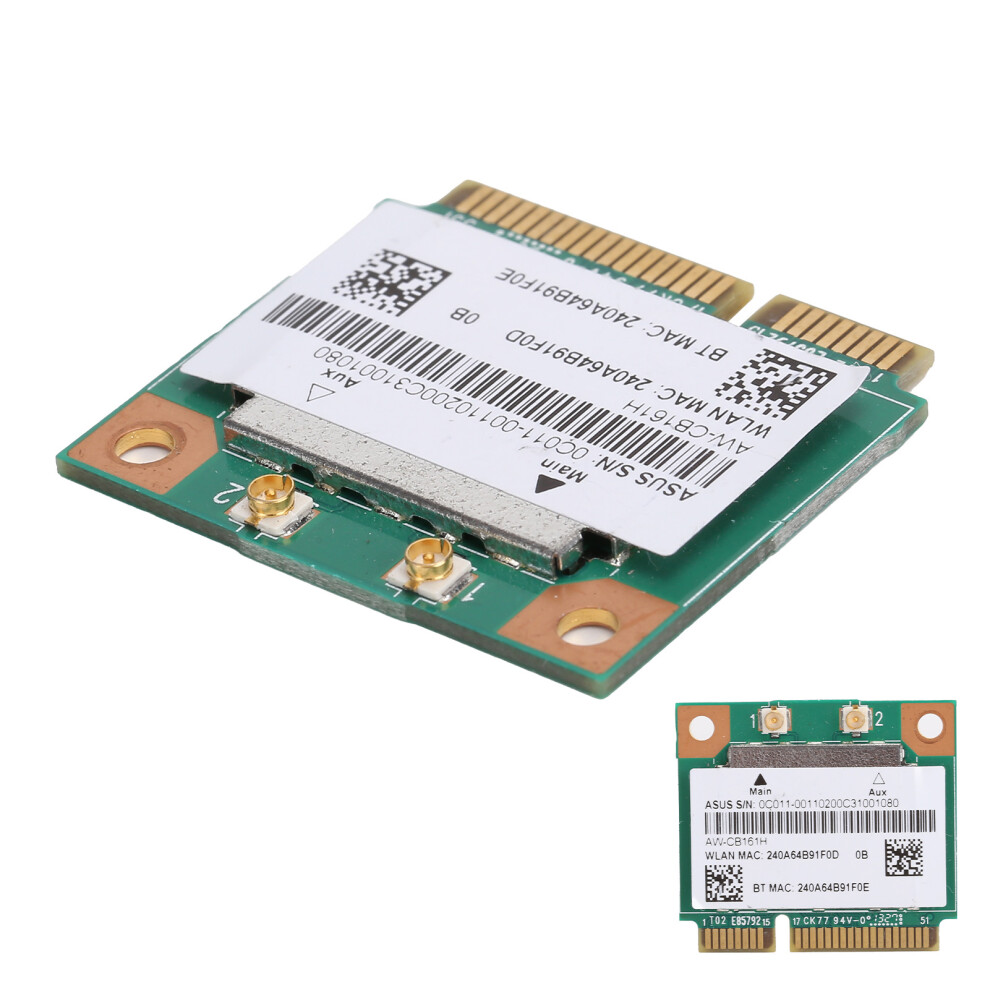 Mini Pcie Wifi Module 433Mbps Dual Band 2.4/5.0Ghz Bluetooth 4.0 Green 3351390948470