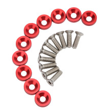 10Pcs Red T6061 Aluminum Car Engine Bay Dress Up Kit for 6mm OEM Bolts