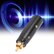 Zinc Alloy RCA Male Audio Adapter, Black Gold‑Plated, 67x18mm