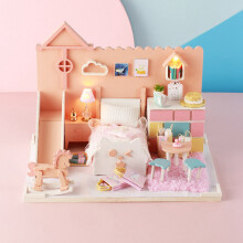 Miniaturhaus aus Holz, 18x13,5x13,2 cm, handgefertigtes Geschenk
