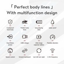 Waterproof 2.4G Kids RC Speedboat 15-20km/h 32x11x10cm