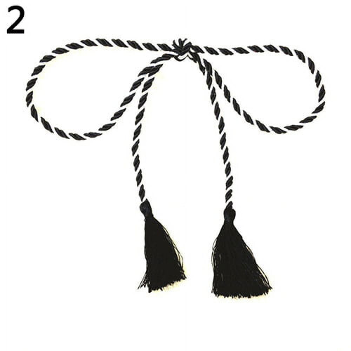Decorative tassel rope hand tie backs black 1