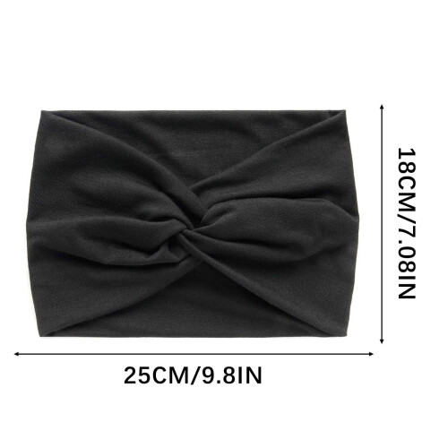 Yoga Headband Solid Color 7.08 Inch Sweat-Absorbing Elastic 2