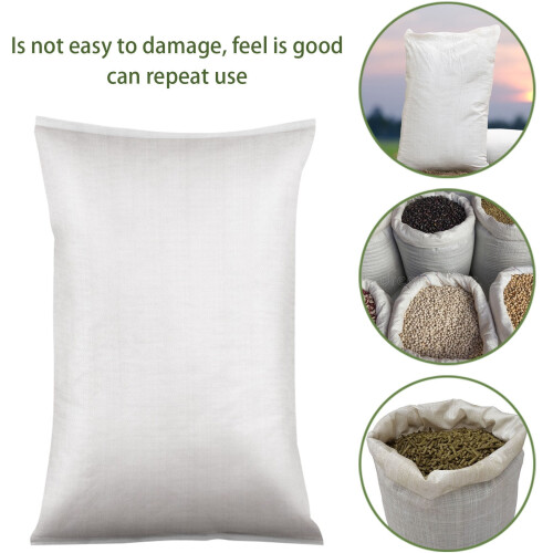 White Woven PP Sandbags for Flood Control 3 pcs 1