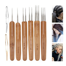 Multi-Kopf Dreadlocks Crochet-Set mit Bambusgriffen, 0,5mm/0,75mm