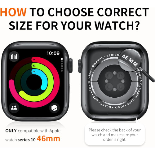 Σκληρή θήκη υπολογιστή XiHAMA6-Pack συμβατή με το Apple Watch Series10 + Προστατευτικό από 1