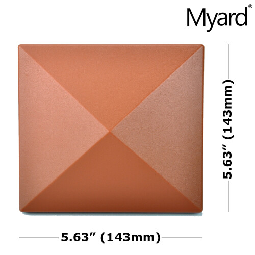 PNP115445R Tampa Piramidal Universal para Cerca, Sem Parafusos, Compatível com Postes de 4x4 Polegadas (Tamanho Real do Poste: 3,5x3,5) (1 Unidade, 1