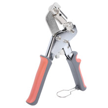 Grommet Kit 3/8in Handheld Hole Punch Pliers with 500 Silver Eyelets Orange Gray