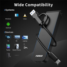 FIDECO Folding M.2 NVMe SSD Enclosure USB 3.2 Gen 2 10Gbps SSD Case PCIe NVMe Adapter for M & M+B Key Support UASP and Trim