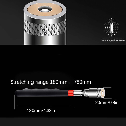Magnetic Telescopic Pick-Up Tool with LED Light 19.5-81 cm 2