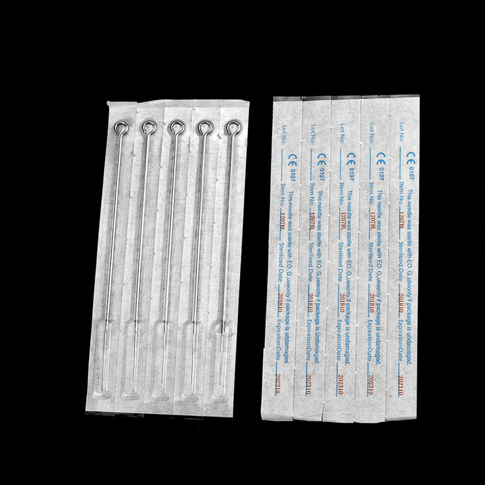 50PCS Assorted 1207RL Sterilized Tattoo Needles for Machine Grips