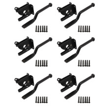 6X Self Locking Gate Automatic Heavy Force Lever Fence Gate Lock for Wood Fence Gate Door Latches Steel Black