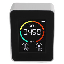 Portable 3-in-1 Air Quality Detector with Color Display, CO2, Temp & Humidity