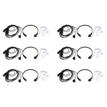 6X Throat Microphone Vibration Headset Earpiece for Two Way Radio Uv-5R Uv-82 Bf-888S Walkie Talkie Earphone