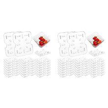 48 Pcs Plastic Drain Shelf for 1/6 Size Food Pan Clear Plastic Grate Acrylic Food Drain Trays for Food Fruit Vegetables
