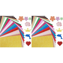 80 Sheets 20 Colors Glitter Cardstock, 250GSM A5 Glitter Paper No-Shed Thick Sparkly Card Stock, Shimmer Cardstock