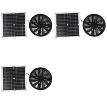 3X Kit de Ventilateur à Panneau Solaire 10 Pouces 100 W, Panneau Solaire Étanche, Boîtier de Ventilation Rond, Ventilateur D'Extraction pour